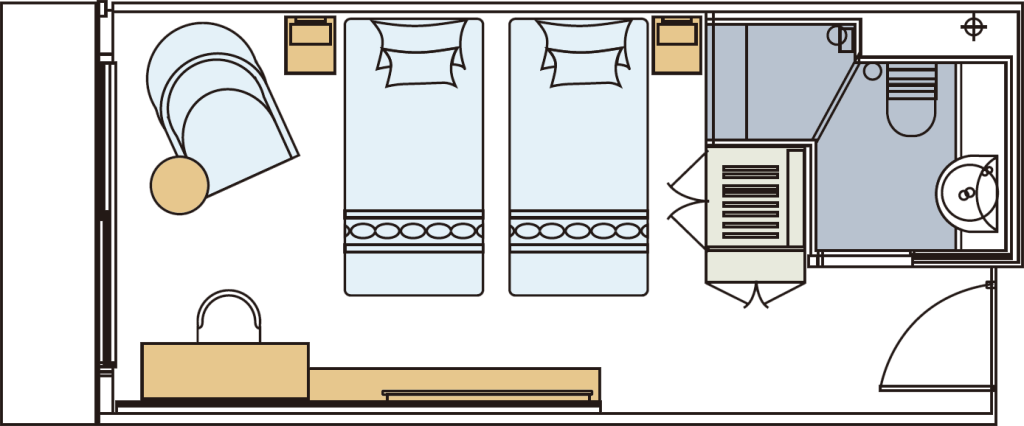 Standard Balcony Layout on Century Glory Cruise Ship